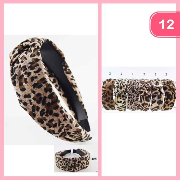 LEOPARD PRINT KNOTTED HEADBAND (12 UNITS)