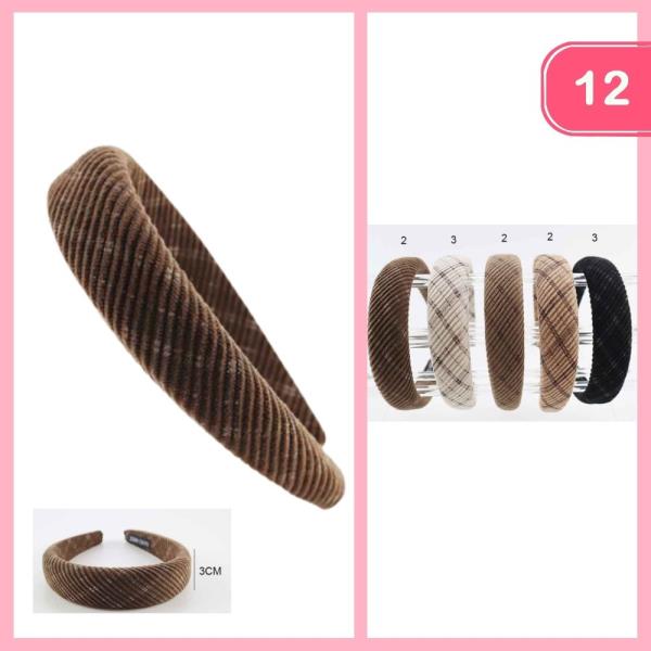 PLAID HEADBAND (12 UNITS)