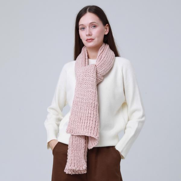 CHUNKY KNIT WINTER SCARF – SOFT WARM THICK LONG RIBBED WRAP