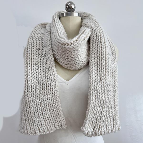 CHUNKY KNIT WINTER SCARF – SOFT WARM THICK LONG RIBBED WRAP