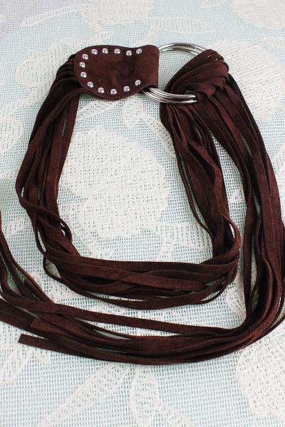 LONG FRINGE WAIST CINCHER – VINTAGE DRAPED SASH BELT