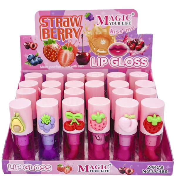 MAGIC YOUR LIFE STRAWBERRY KISS ME LIP GLOSS (24 UNITS)