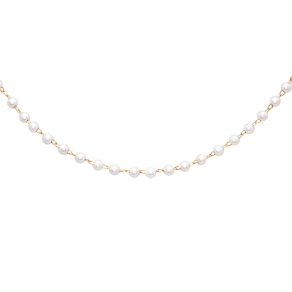 14K GOLD DIPPED PEARL LINKED  NECKLACE