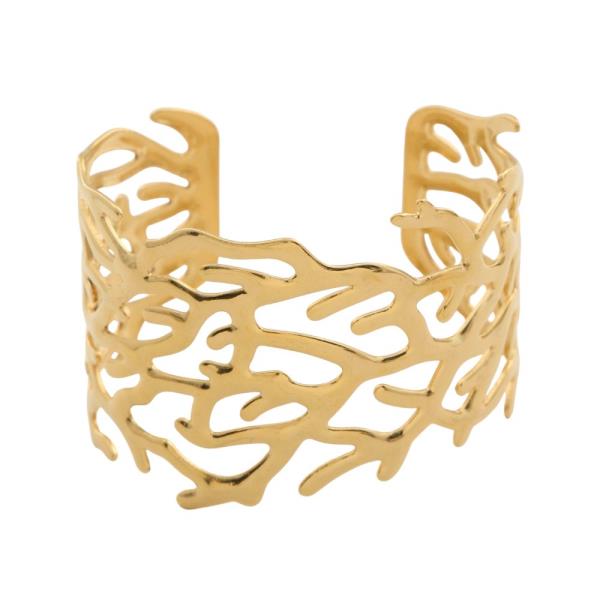 CORAL PATTERN METAL CUFF BRACELET