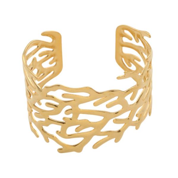 CORAL PATTERN METAL CUFF BRACELET
