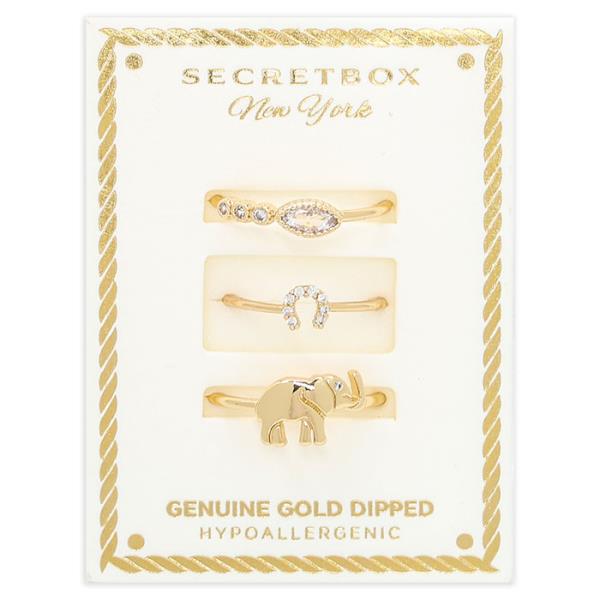 SECRET BOX GOLD DIPPED 3 SET RING