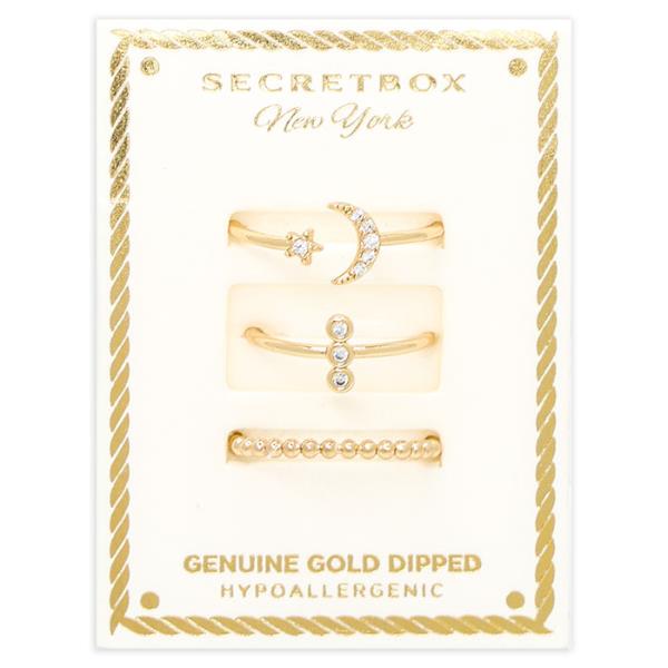 SECRET BOX GOLD DIPPED 3 SET RING