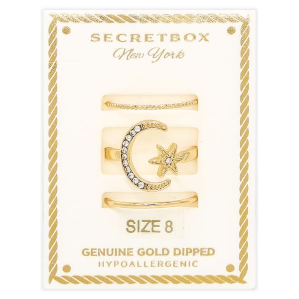 SECRET BOX GOLD DIPPED CRESCENT SIZE ADJUSTABLE  RING
