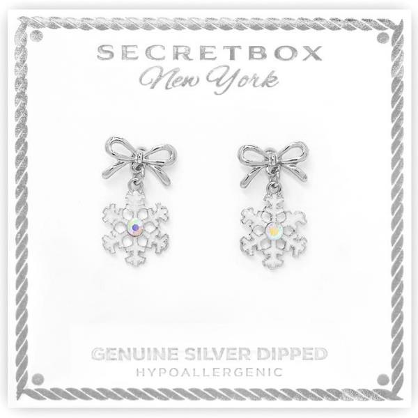 SECRET BOX BOW SNOWFLAKE DANGLE EARRING