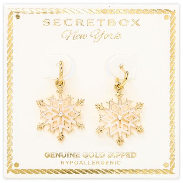 SECRET BOX SNOWFLAKE DANGLE EARRING