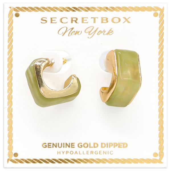 SECRET BOX COLORED HUGGIE HOOP EARRING