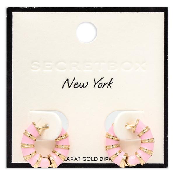 SECRET BOX TWO TONE COLORED HOOP EARRING