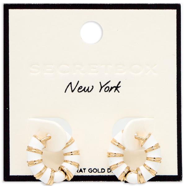 SECRET BOX TWO TONE COLORED HOOP EARRING
