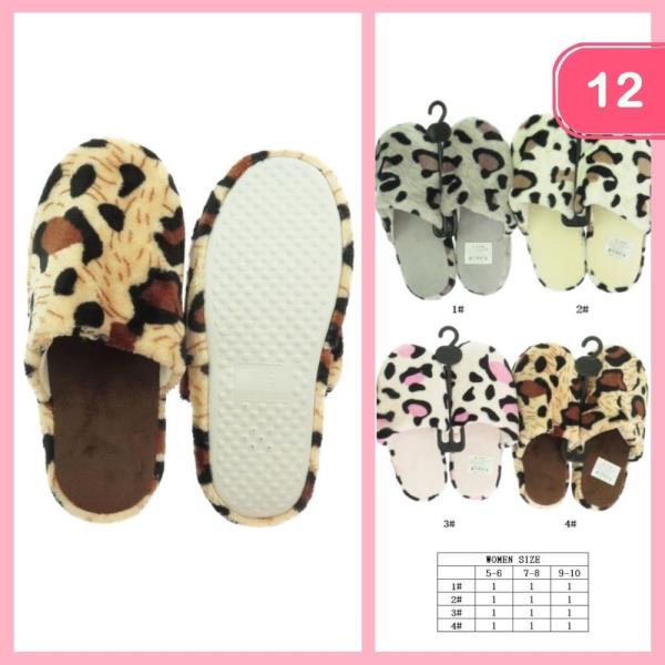 LEOPARD PRINT SLIPPERS (12 UNITS)