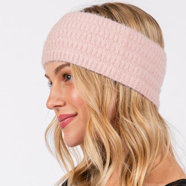 FUZZY CABLE KNIT HEADBAND