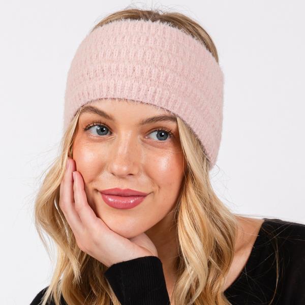 FUZZY CABLE KNIT HEADBAND