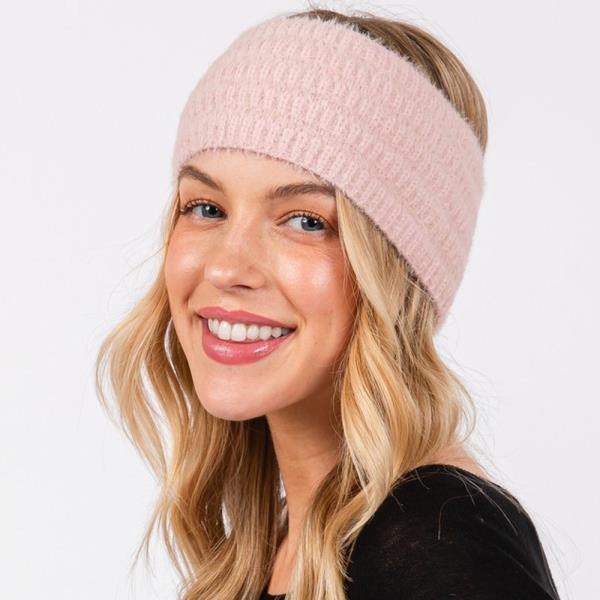FUZZY CABLE KNIT HEADBAND