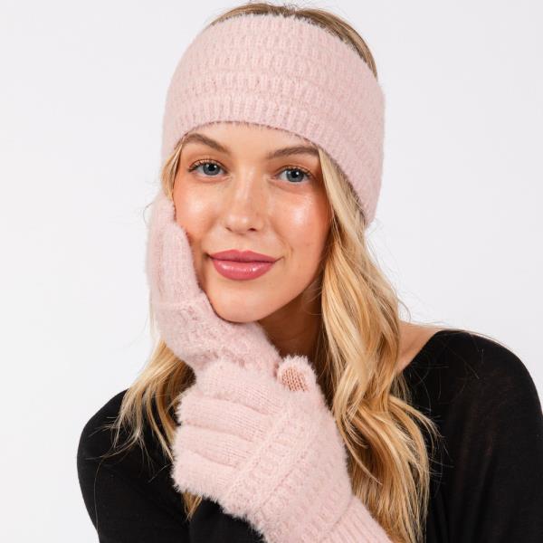 FUZZY CABLE KNIT HEADBAND
