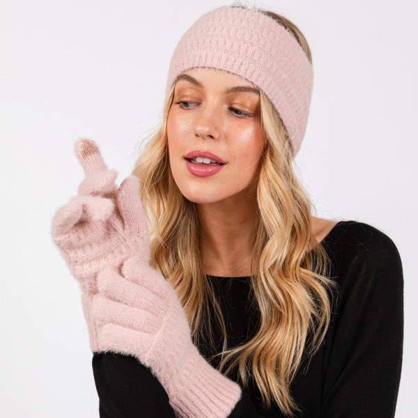 FUZZY CABLE KNIT HEADBAND