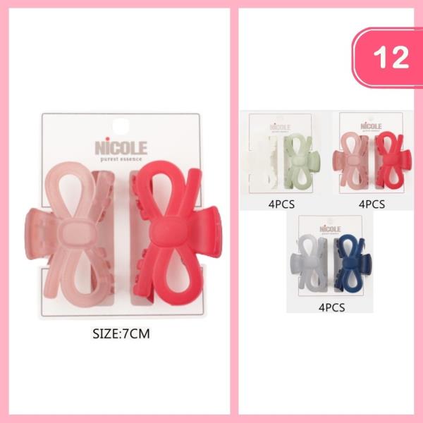 BOW HAIR CLAW CLIP (12 UNITS)