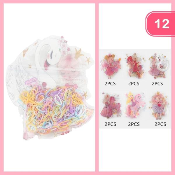 CUTE FAIRY RUBBER HAIR TIES (12 UNITS)