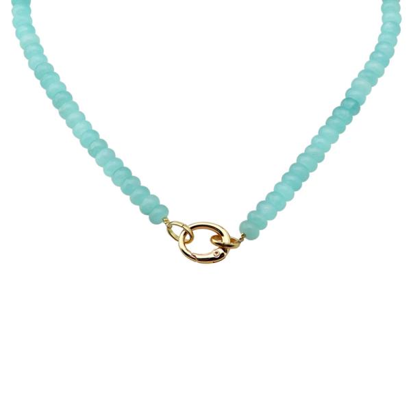 COLOR BEADED TOGGLE CLASP NECKLACE