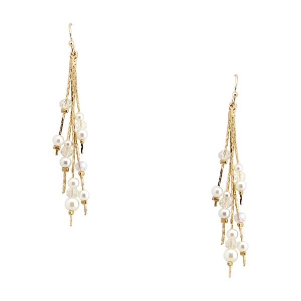 PEARL BEAD CHAIN DANGLE EARRING