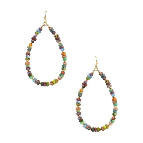 TEARDROP BEADED DANGLE EARRING