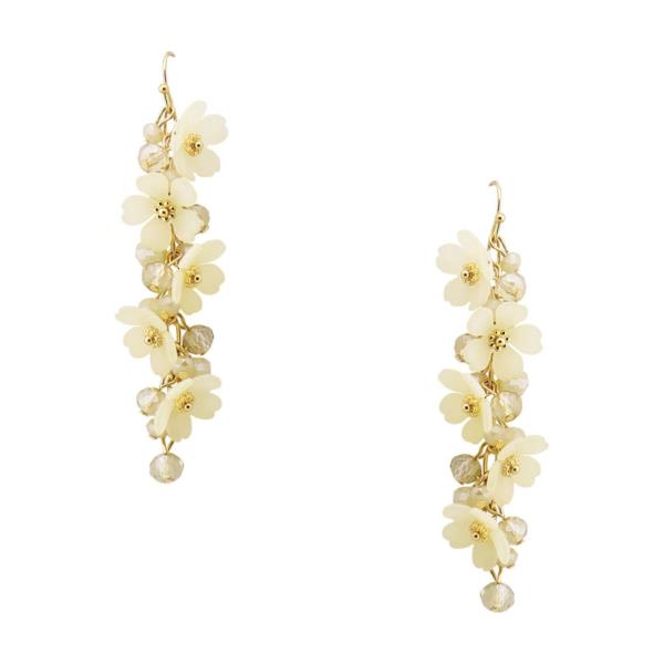 FLOWER BEADED DANGLE EARRING