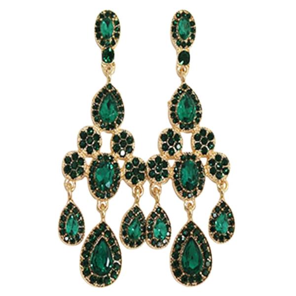 RHINESTONE FILIGREE TEARDROP DANGLE EARRING