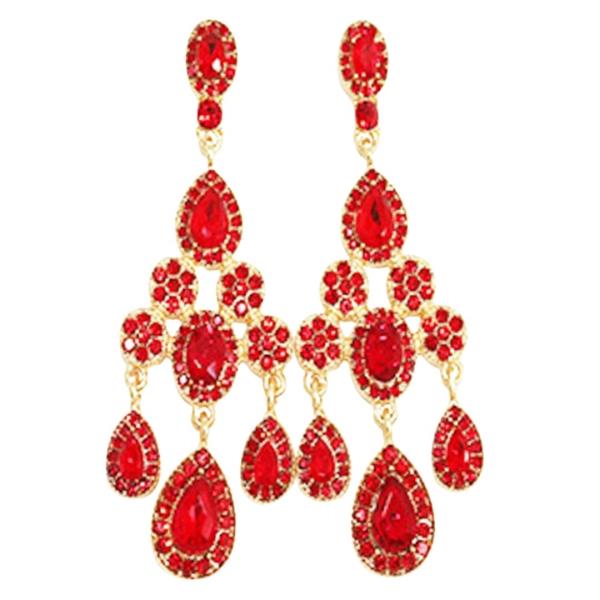 RHINESTONE FILIGREE TEARDROP DANGLE EARRING