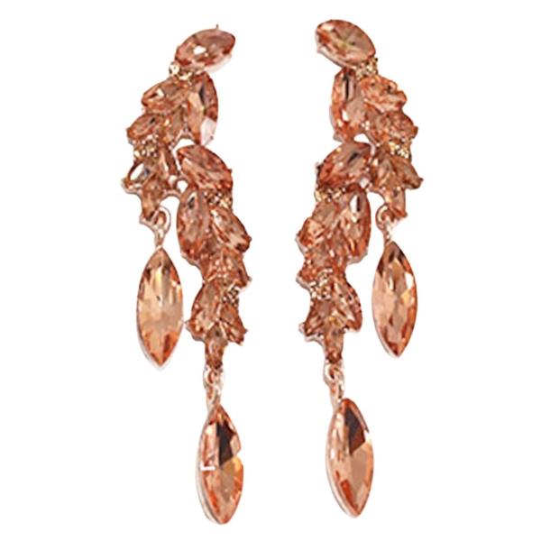 TEXTURED METAL LEAF DANGLE EARRING
