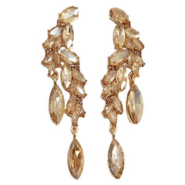 TEXTURED METAL LEAF DANGLE EARRING