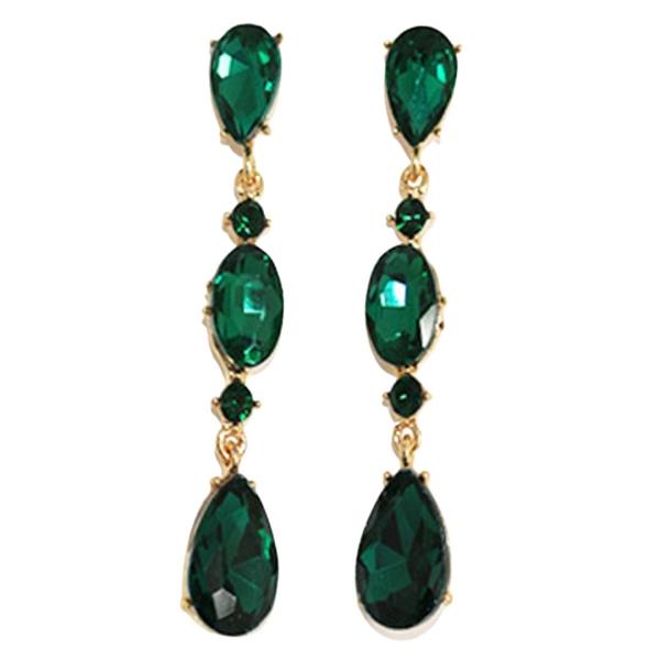 RHINESTONE TEARDROP DROP EARRING