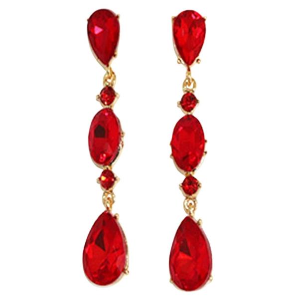 RHINESTONE TEARDROP DROP EARRING
