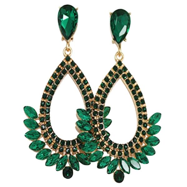 RHINESTONE MARQUISE DANGLE EARRING