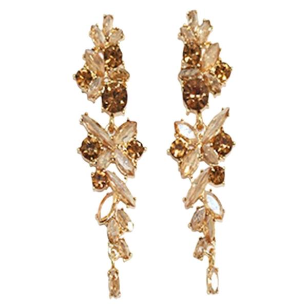 RHINESTONE MARQUISE LINEAR DROP EARRING