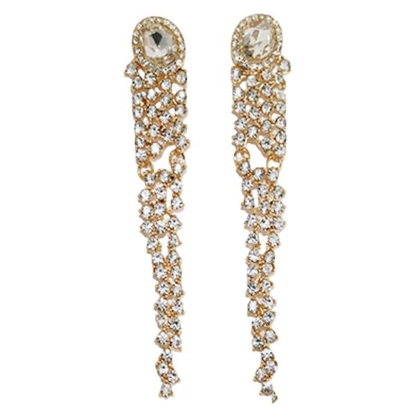 RHINESTONE TASSEL DROP EARRING