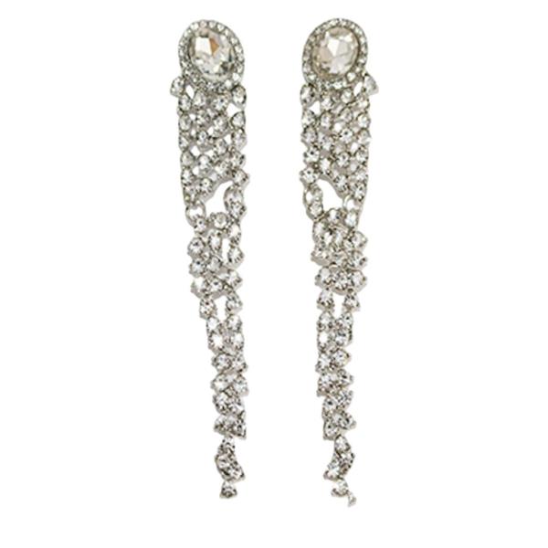 RHINESTONE TASSEL DROP EARRING