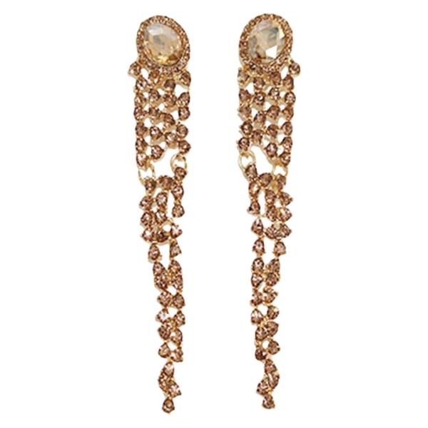 RHINESTONE TASSEL DROP EARRING