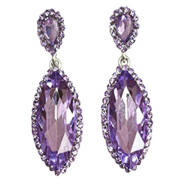 RHINESTONE OVAL MARQUISE CRYSTAL DANGLE EARRING