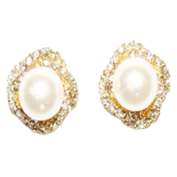 PEARL RHINESTONE STUD EARRING