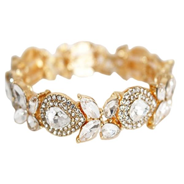 RHINESTONE TEARDROP MARQUISE STRETCH ELASTIC BRACELET