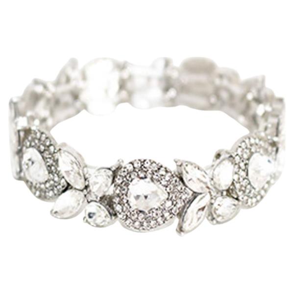 RHINESTONE TEARDROP MARQUISE STRETCH ELASTIC BRACELET