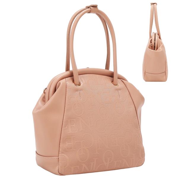 EMBOSSED ELEGANCE FRAME SHOULDER BAG