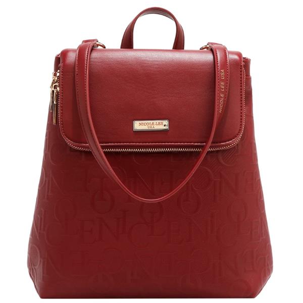 EMBOSSED ELEGANCE CONVERTIBLE FLAP BACKPACK / SHOULDER BAG