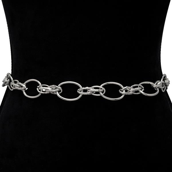 OPEN ROUND METAL LINK HOOK BELT