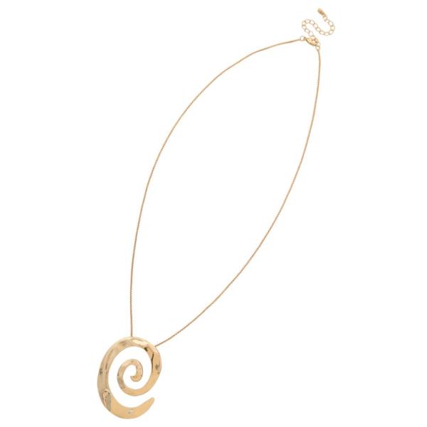 SWIRL METAL PENDANT NECKLACE