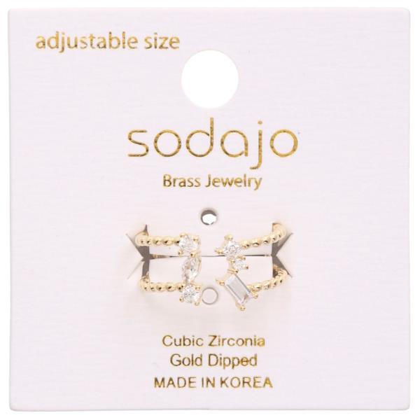 SODAJO CZ GOLD DIPPED ADJUSTABLE RING