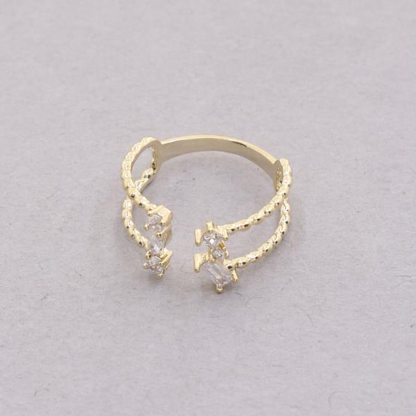 SODAJO CZ GOLD DIPPED ADJUSTABLE RING